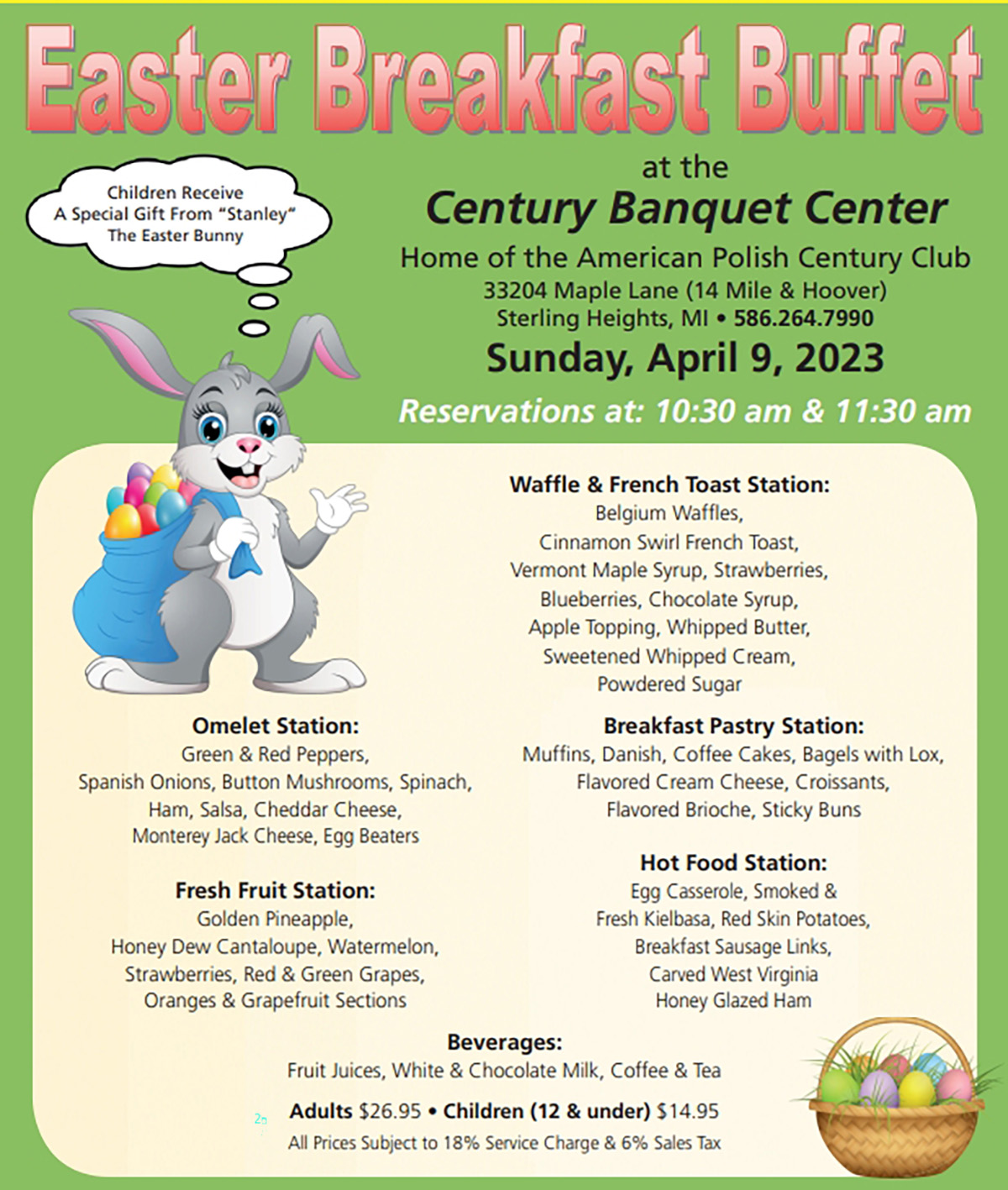 Easter Breakfast Buffet - American Polish Century Club